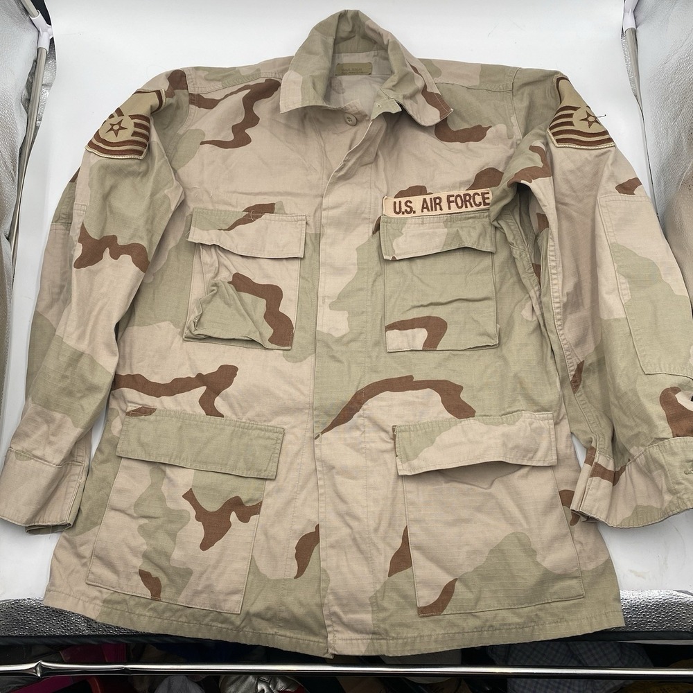 Vintage US Air Force Jacket Mens Medium Regular Desert Camo BDU 3 Color 90s DCU